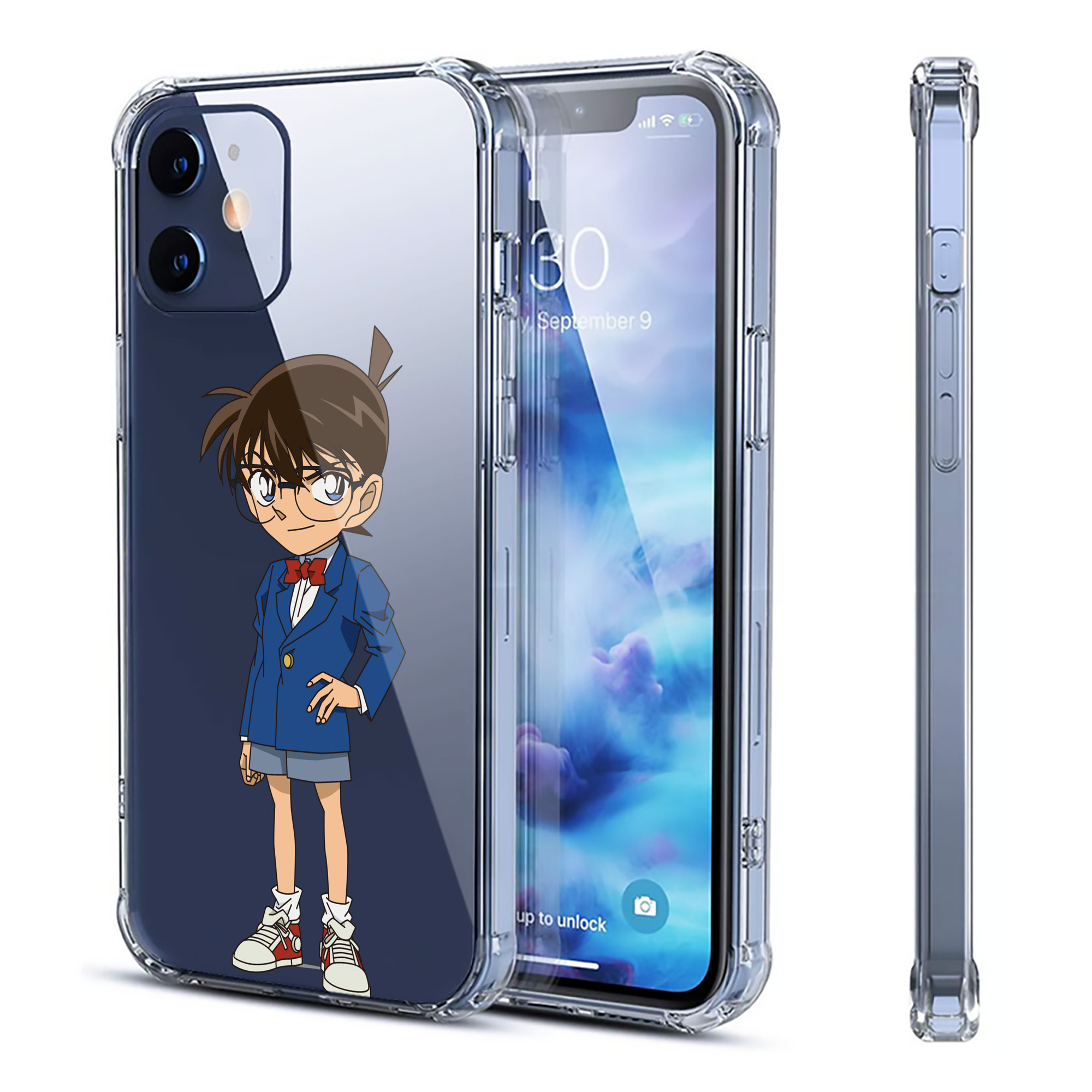 （画像用） 名探偵コナン 江戸川 コナン Detective Conan Conan Edogawa 【iPhone 12シリーズ対応】透明スマホケース（クリアソフトケース）